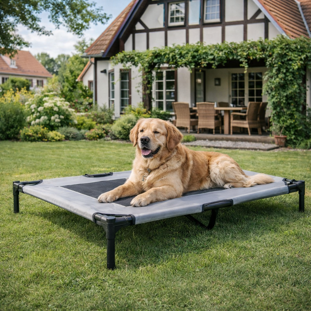 outdoor dog bed for patio and camping
